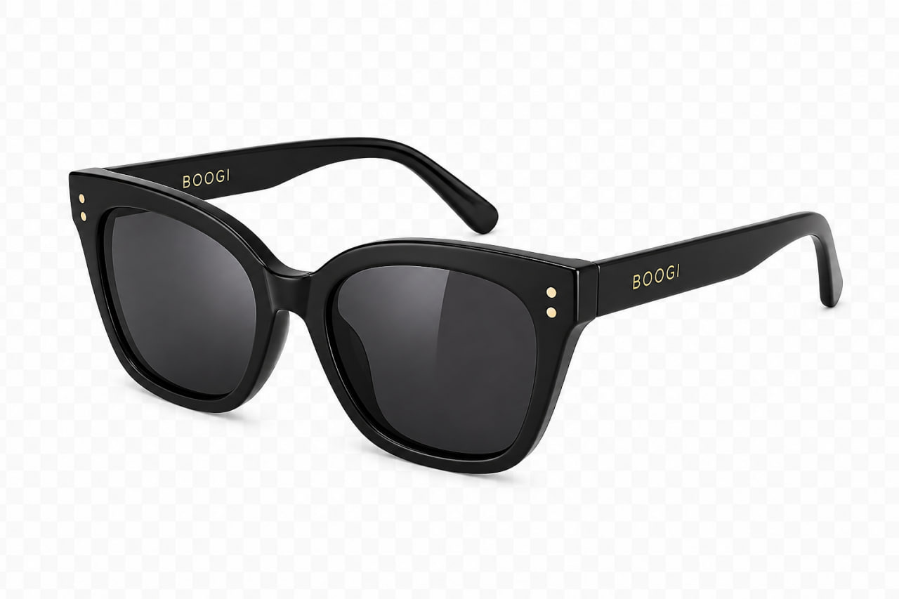 black glasses